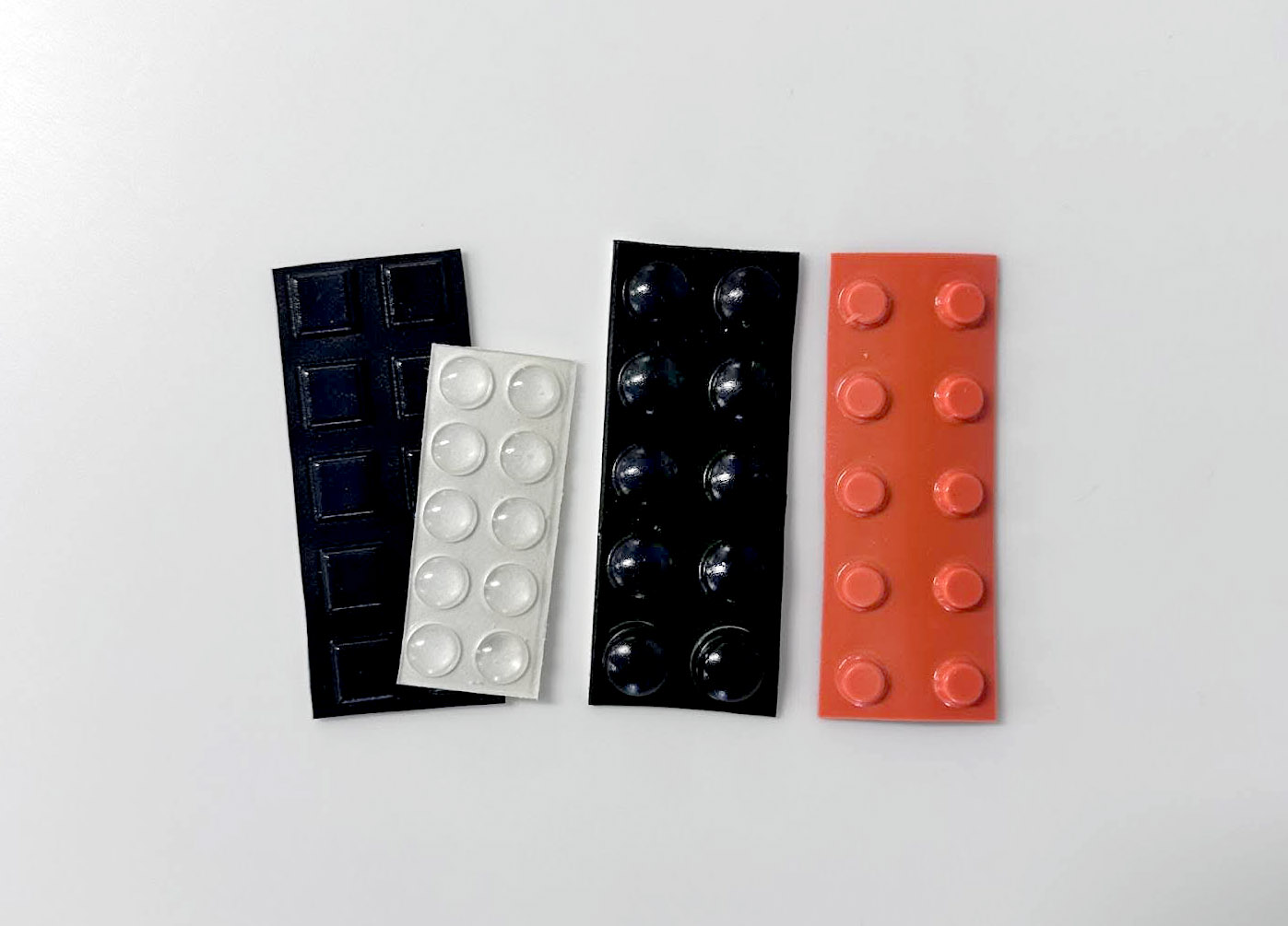 Photo showing different sheets of bump dots.