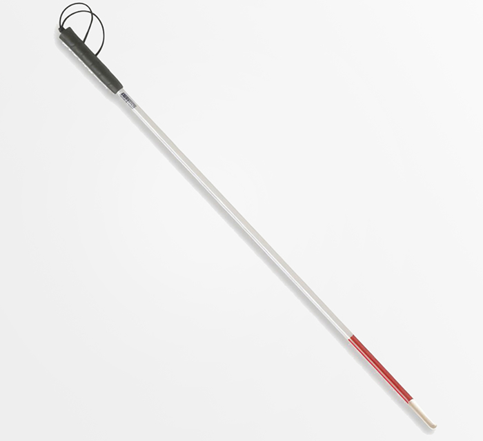 An image of a rigid white cane.