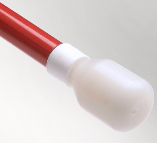 A photo of a hook tip for a cane.