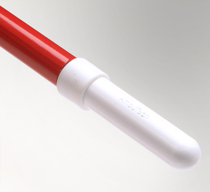 A photo of a pencil hook tip for a cane.